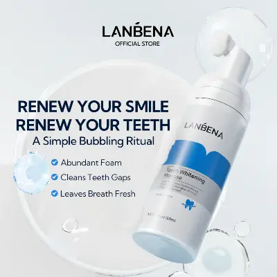 Picture of LANBENA TEETH WHITENING MOUSSE TOOTH WHITENING DENTAL TOOL CLEANING WHITE TEETH ORAL HYGIENE TOOTHPASTE BLEACHING REMOVE STAINS-60GM