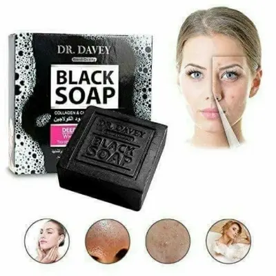 Picture of DR .DAVEY CLEANSING WHITENING COLLAGEN & CHARCOALS BLACK SOAP-100GM