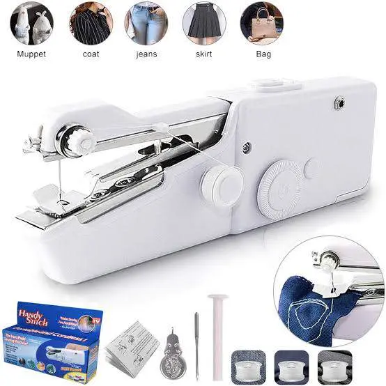 Picture of Anpro Handheld Mini Sewing Machine Portable Household Cordless Electric Stitch Tool for Quick Repairs DIY Home Travel Stitching