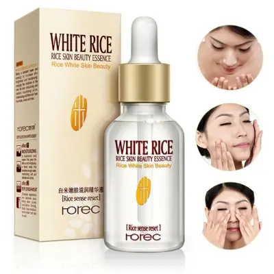 Picture of ROREC White Rice Serum Reduces Wrinkles and Lighten Dark Spots Pore Minimizer Anti- Aging Face Moisturizer Skin Lightening - 15ml