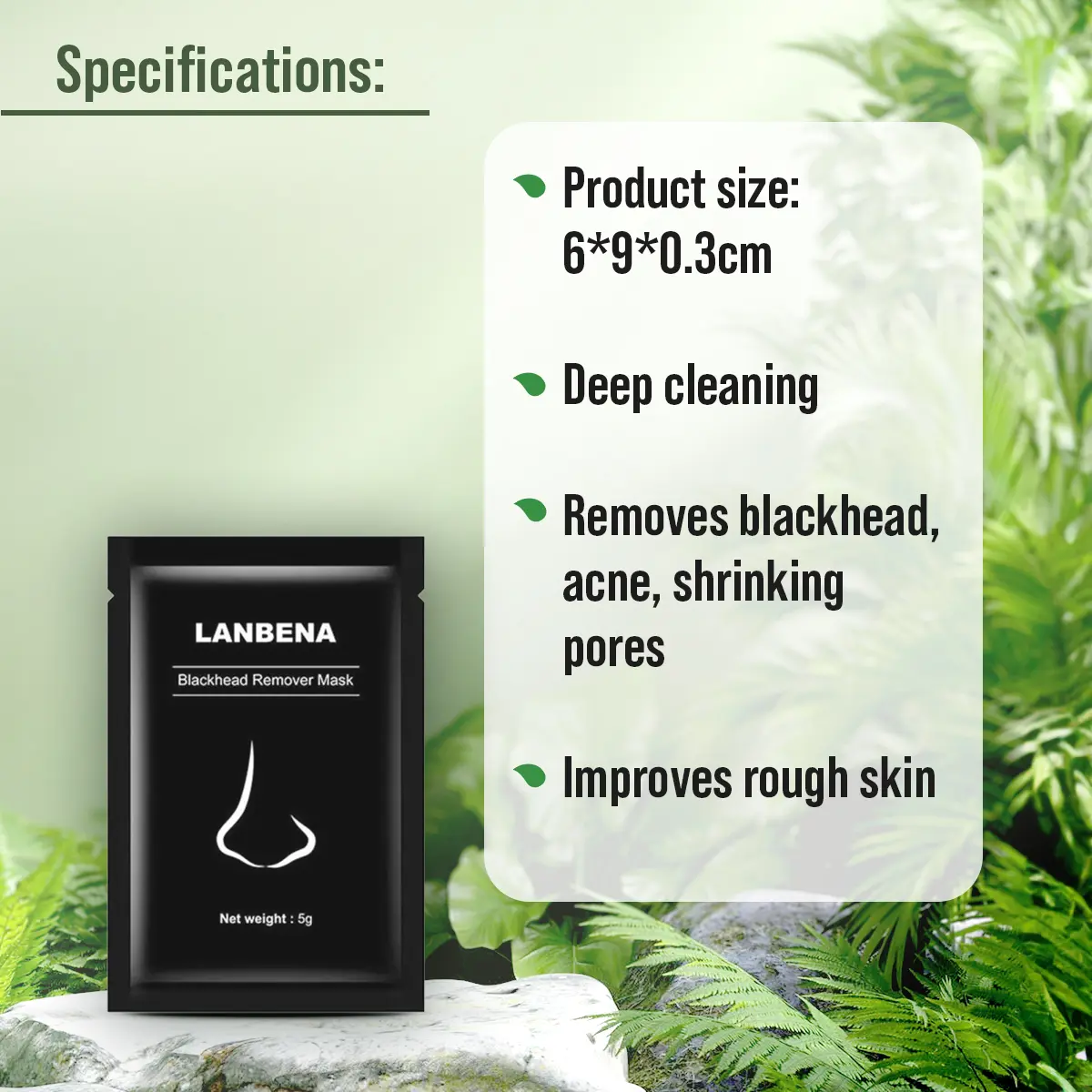 Picture of LANBENA Black Mask Blackhead Remover Peel Off Mask Mud Face Mask Charcoal Mask Nose Acne Treatment Oil Control Skin Care-1pcs