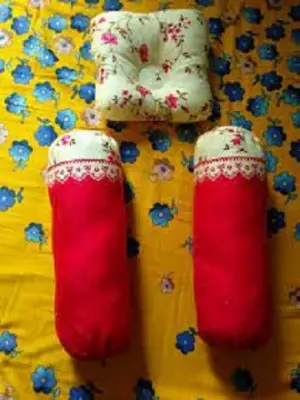 Picture of New Born Baby Pillow Set (3 Pieces)-Multicolor