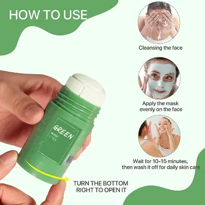 Picture of Green Tea Purifying Clay Stick Mask for Deep Clean Pore Blackhead Remover-30gm