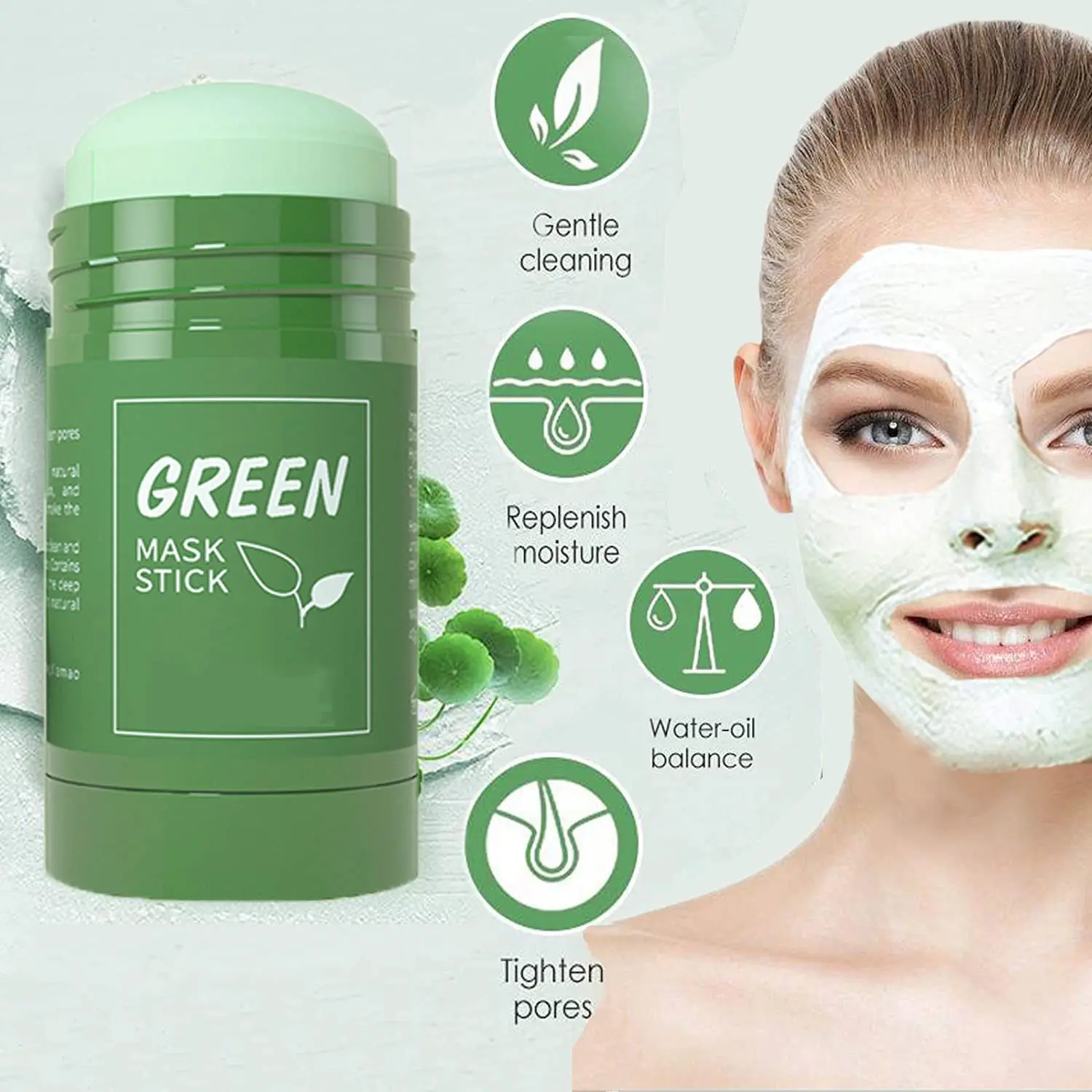 Picture of Green Tea Oil Control Solid Pore Deep Facial mask Clean Mud Mask Blackhead Smear Face Mask -  40gm