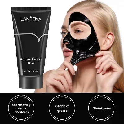 Picture of LANBENA Blackhead Remover Nose Black Mask Face Care Mud Acne Treatment Peel Off Mask Pore Strip Skin Care Peel Mask Oil Control