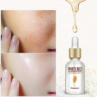 Picture of White Rice face Serum collagen Reduces Wrinkles Dark Spots anti-aging Sun Damage Corrector skin care-15ml