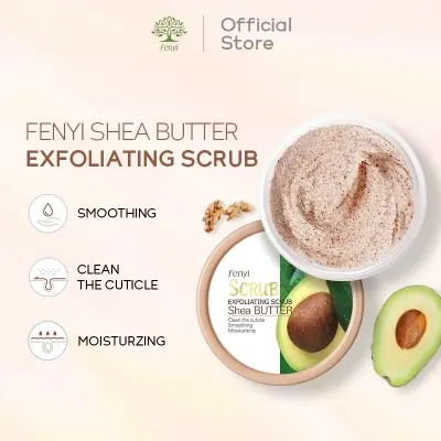 Picture of FenYi Body Scrub Shea Butter Exfoliating Gel Deep Cleansing Pores Acne Treatment Smooth Brightening Avocado Whitening Face  Scrub -100gm