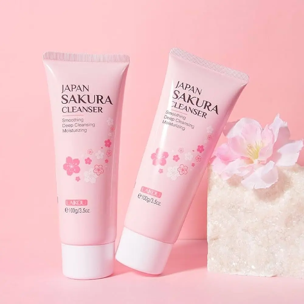 Picture of LAIKOU Japan Sakura Face Wash Foam Cleanser Soft Brush Deep Cleansing-100gm