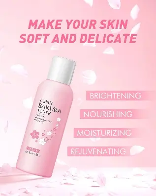 Picture of LAIKOU Sakura Face Toner Brightening Hydrating Moisturizing Oil Control Shrink Pores Lifting Firming Serum Skin Care-100ml