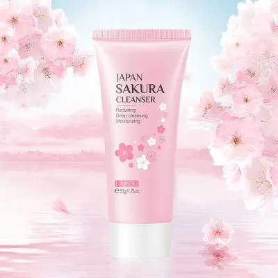 Picture of Japan Sakura Foam Cleanser Face Wash Oil Control Brightening Skin Care 50g Skin Care Korean Cosmetics Face Care