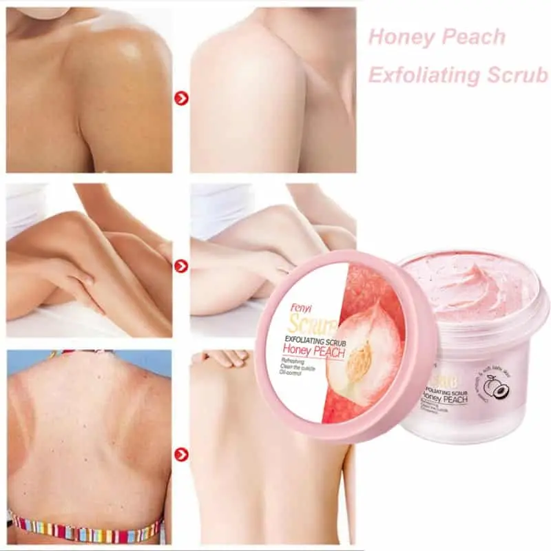 Picture of Fenyi natural Peach fragrance exfoliating gel deep cleansing body scrub-100gm