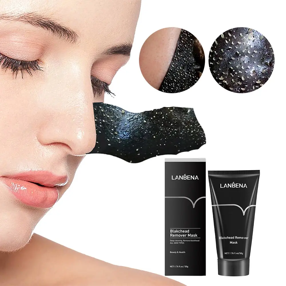 Picture of LANBENA Blackhead Remover Nose Black Mask Face Care Mud Acne Treatment Peel Off Mask Pore Strip Skin Care Peel Mask Oil Control-50gm