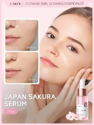Picture of Laikou Sakura Facial Serum Moisturizing Vitamin C Essence Skin Shrinking Pores Remove Acne Face Care-17ml