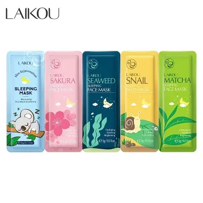 Picture of LAIKOU (Skin rejuvenation/Sakura/Seaweed/Snail/Matcha ) Sleeping Msk 5 Pcs