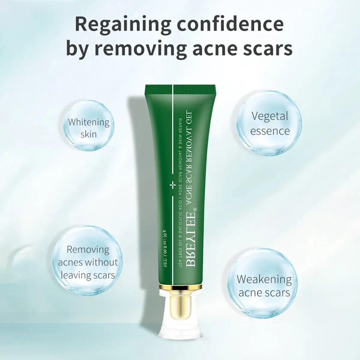 Picture of BREYLEE Acne Scar Removal Gel Fade Acne Marks Spots Remove Skin Pigmentation Soothing Prevent Acne Treatment Serum Essence -30gm