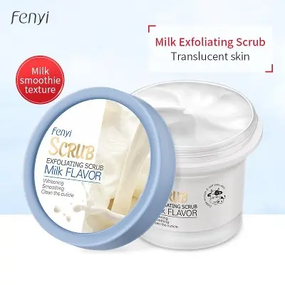 Picture of Fenyi Milk Body Exfoliating Scrub Leg Arm Brightening Nourishing Cleansing Cream Gentle 100g Skin Care