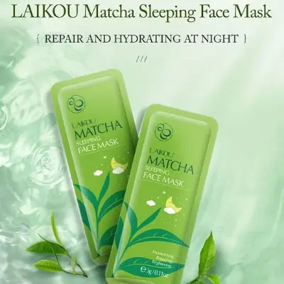 Picture of LAIKOU MATCHA SLEEPING FACIAL MASK MOISTURIZING REPAIRING BRIGHTENING SLEEPING FACIAL MASK-7Pcs