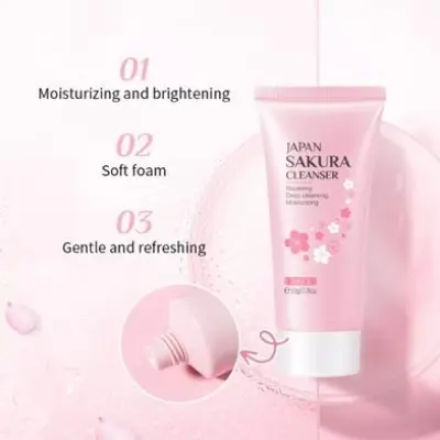 Picture of LAIKOU Japan Sakura Face Wash Foam Cleanser Soft Brush Deep Cleansing-50gm - Face Wash