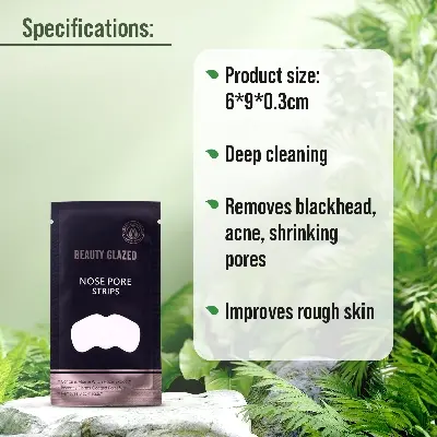 Picture of Beauty Glazed Nose Pore Strips Deep Nose Cleansing With Blackhead Acne Nose Patch To Remove Moisturizing Whitening Skin Care-5pcs