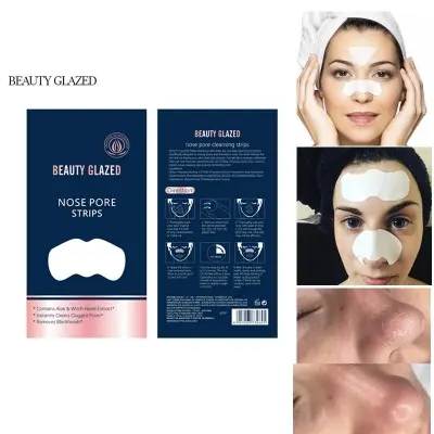 Picture of Beauty Glazed Nose Pore Strips Deep Nose Cleansing With Blackhead Acne Nose Patch To Remove Moisturizing Whitening Skin Care-5pcs