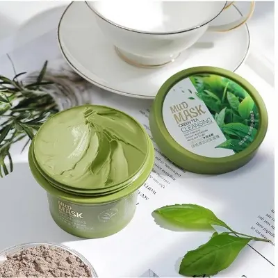 Picture of Fenyi Green Tea Mud Mask Brightening Remove Acne Pores Blackheads Cleansing Oil Control- 100ml