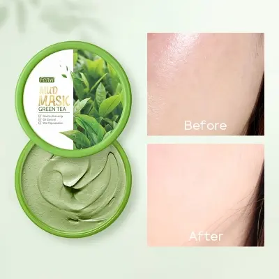 Picture of Fenyi Green Tea Mud Mask Brightening Remove Acne Pores Blackheads Cleansing Oil Control- 100ml