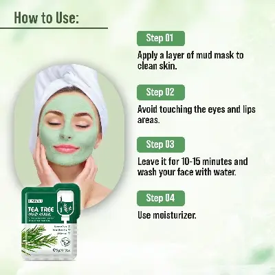 Picture of LAIKOU Tea -Tree Mud Mask Repairing Acne Cleansing Blackhead Oil Control Soothing -1pcs
