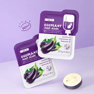 Picture of LAIKOU Eggplant Mud Mask 5g Facial Cleansing Mud Mask Skin Care Products-1pcs