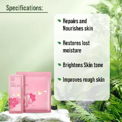 Picture of LAIKOU Sakura Sleeping Mask No-Wash Sakura Essence Face Masks Skin Care for Moisturizing Soothing Repair Night Cream -5pcs