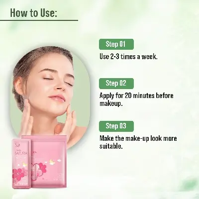 Picture of LAIKOU Sakura Sleeping Mask No-Wash Sakura Essence Face Masks Skin Care for Moisturizing Soothing Repair Night Cream -5pcs