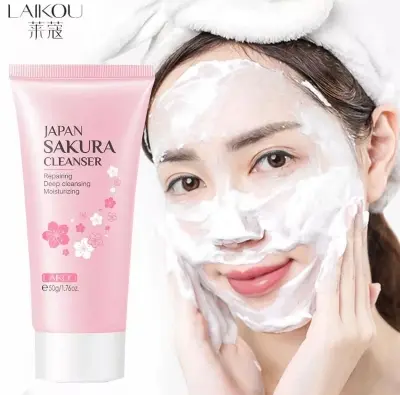 Picture of Laikou Japan Sakura Foam Cleanser Face Wash Oil Control Brightening Skin Care- 50gm