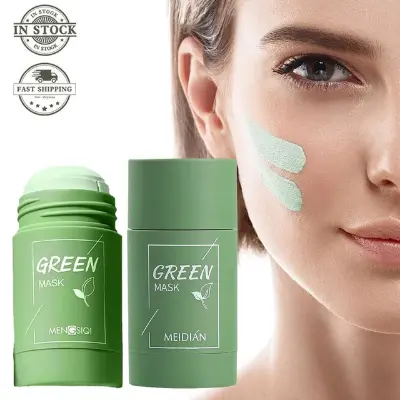 Picture of Green Tea Face Mask Stick Natural Nourish Skin Organic Clay Mask Stick Oil Control Moisturizing Brightening Detoxifying Acne Remover-40 gm