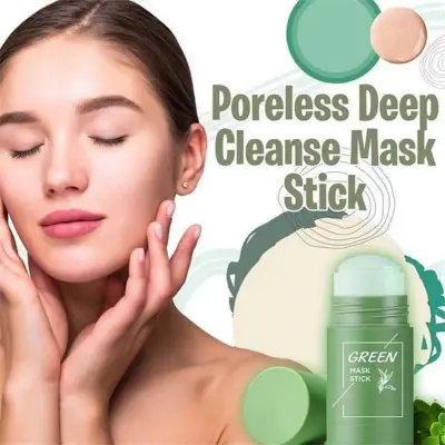 Picture of Green Tea Face Mask Stick Natural Nourish Skin Organic Clay Mask Stick Oil Control Moisturizing Brightening Detoxifying Acne Remover-40 gm
