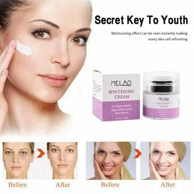Picture of MELAO Whitening 2% Alpha Arbutin, Kojiac Acid Dark Skin Moisturizing Brighten Face Cream -50gm