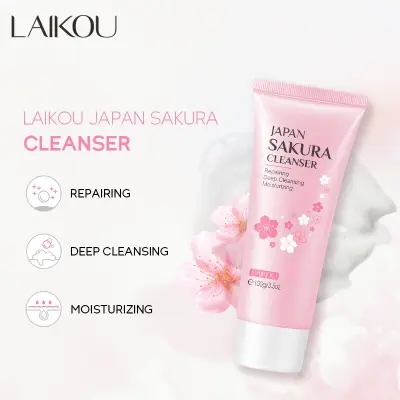 Picture of Laikou Sakura Face Care Combo(Cleanser/Face Toner/Serum/Sakura Mud mask) Set 4 Pcs