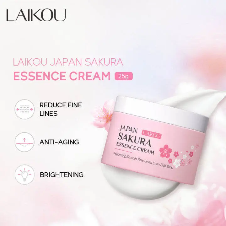 Picture of LAIKOU Sakura Serum And Collagen Face Cream Cherry Blossom Essence Moisturizing Whitening  combo (set-2)