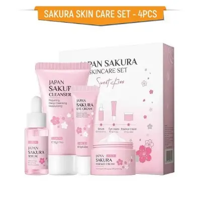 Picture of LAIKOU Japan Sakura Skincare Set Whitening Essence Anti-aging Eye Cream Brightening Serum 4pcs Skin Care Sets