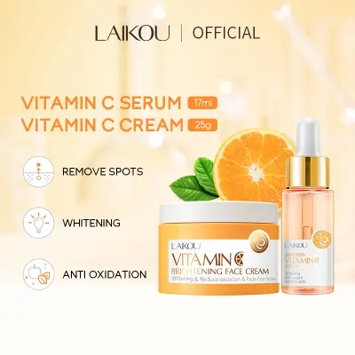 Picture of LAIKOU Vitamin C Face Cream Anti-oxidant Serum Remove Spots Dullness Skin Care- 2pcs