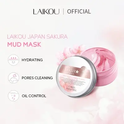 Picture of LAIKOU Sakura Skin Care Set 5pcs Brightening Serum / Whitening Face Moisturizer / Eye Cream / Cleansing Mud Mask Remove Acne