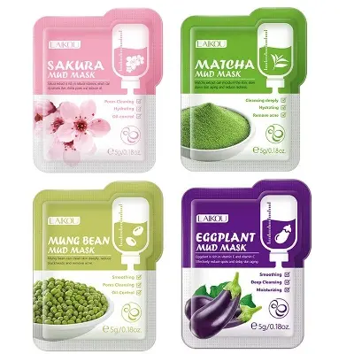Picture of Laikou Eggplant /Mung Bean/Sakura / Matcha Mud Mask- 5GM (Combo 4pcs)