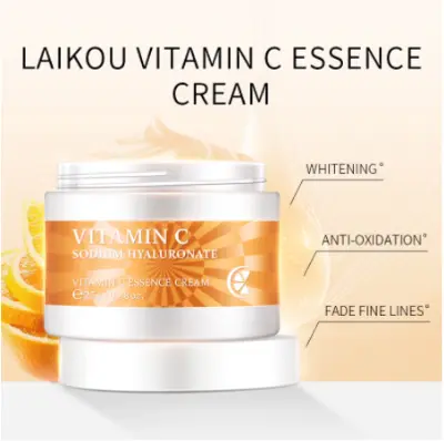 Picture of LAIKOU Vitamin C Sakura Serum Face Cream Whitening Fade Spots Moisturizing Anti Aging Natural Skin Care Value -3pcs Set