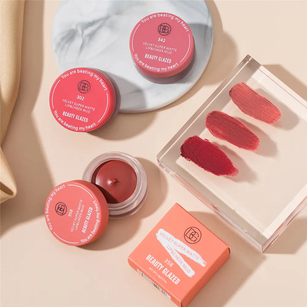 Picture of Beauty Glazed Velvet Matte Lipstick Mud Moisturize Waterproof Long Lasting Double Use For Lip And Cheek-358