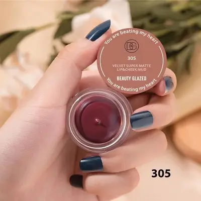 Picture of Beauty Glazed Velvet Matte Lipstick Mud Moisturize Waterproof Long Lasting Double Use For Lip And Cheek-305