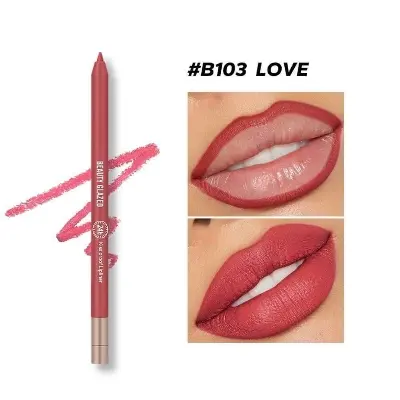 Picture of BEAUTY GLAZED Waterproof Matte Lip Liner Pencil For Lips Eyeliner Blush Smooth Easy To Wear Long Lasting Lip Glaze Pen Sketch Dye Tint Lipstick Lip Makeup -#B103 LOVE