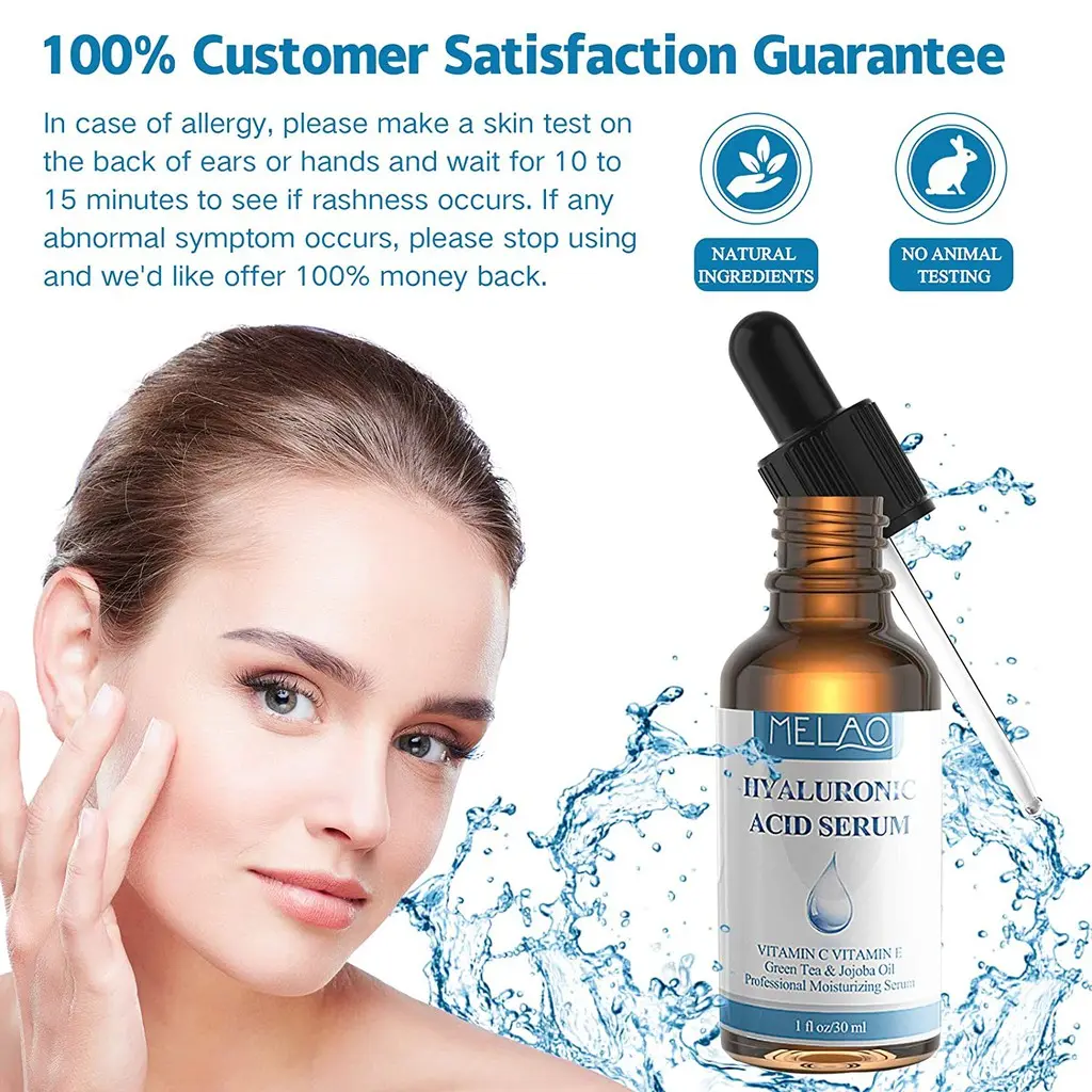 Picture of MELAO Hyaluronic Acid Serum,Moisturizing Anti-Aging Remove Wrinkles Freckles and Spots Vitamin C Serum for Deeply Moisturizes and Improves Facial Elasticity and Tightens-30ml