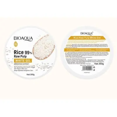 Picture of BIOAQUA RICE 99% RAW PULP WHITE GEL MOISTURIZING WHITENING HYDRATING ACNE GEL MILD OIL CONTROL GEL - 300g