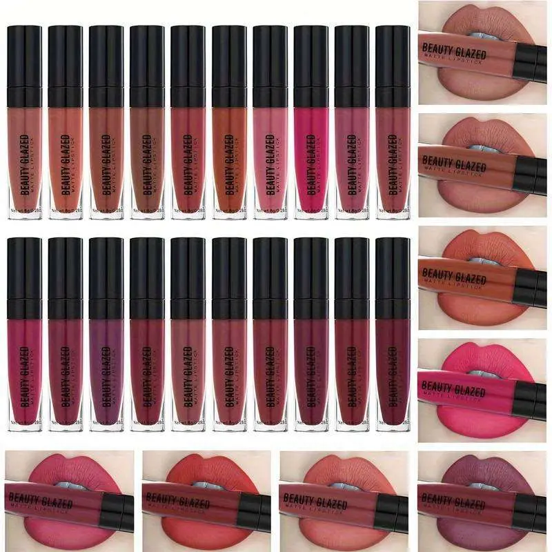 Picture of Beauty Glazed Matte Waterproof Long Lasting Liquid Lipstick -107#TARO ROSE