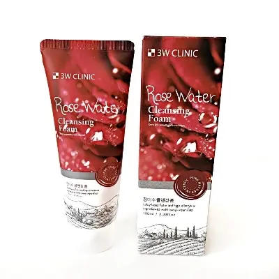 Picture of 3W CLINIC Rose Water Cleansing Foam moisturizing 100 ml, for face
