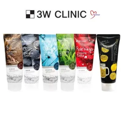 Picture of 3W clinic sepiolite facial  Cleansing-collagen,vitamin C, Charcoal, Green tea, Brown rice ,Rose water foam cleansing- 100 ml