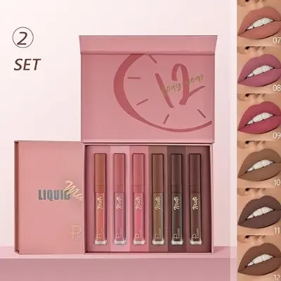 Picture of Pudaier Lipstick Set Long Lasting Liquid Moisturizing Non-fade Mist Lip Gloss 6 Color Lips for Women